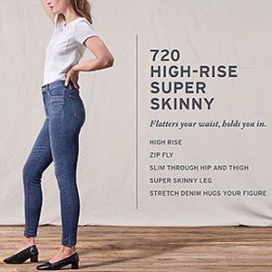 Levi Strauss Womans 720 High Rise super skinny jeans